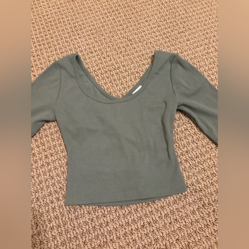 Roxy Charcoal Long Sleeve V-Neck Top